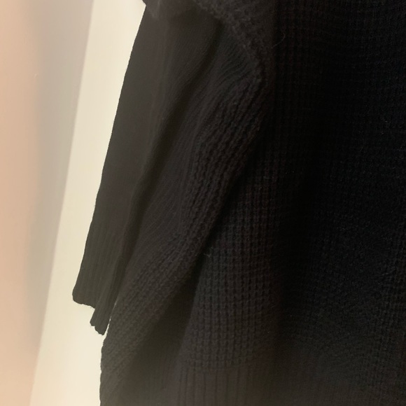 Lord & Taylor Black Waffle Knit Turtleneck Poncho - Picture 10 of 10